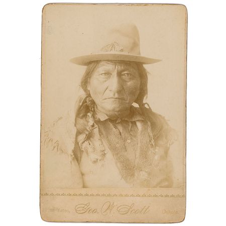 Lot #365 Sitting Bull: Extremely scarce signed portrait of Sitting Bull, resolute and formidable even in defeat - Image 1