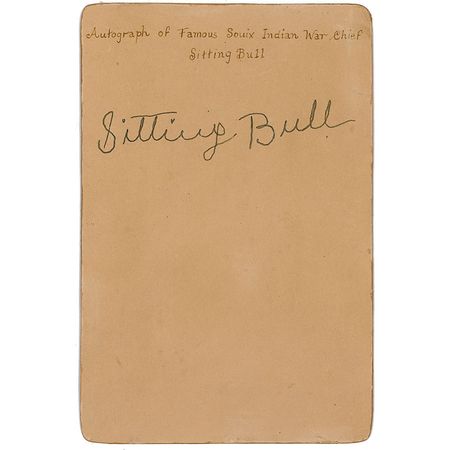 Lot #365 Sitting Bull: Extremely scarce signed portrait of Sitting Bull, resolute and formidable even in defeat - Image 2