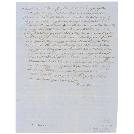Lot #49 Anna Harrison: The former first lady writes of religion and her family - Image 2