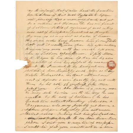 Lot #143 Martin Van Buren: Thomas Davidson: Calhoun stands in Van Buren’s way - Image 3
