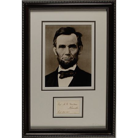 Lot #79 Abraham Lincoln: Large Lincoln presidential signature - Image 2