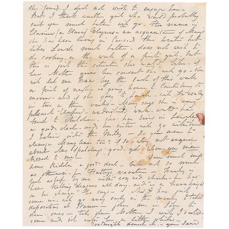 Lot #100 Jane Pierce: Scarce handwritten letter from Jane Pierce, franked by her husband - Image 3