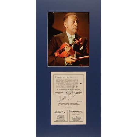 Lot #598 Jascha Heifetz Program Page - Image 1