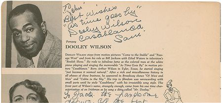 Lot #936 Casablanca: Dooley Wilson: From 