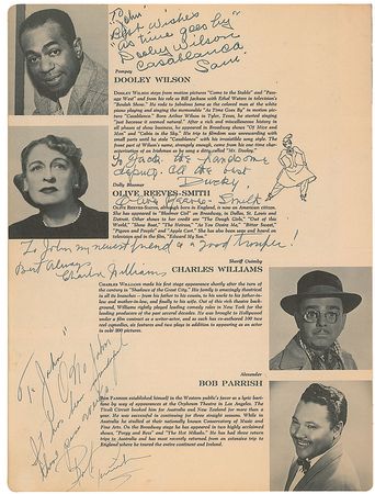Lot #936 Casablanca: Dooley Wilson: From 