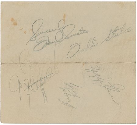 Lot #712 Frank Sinatra Menu - Image 1