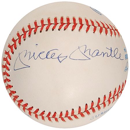 Lot #1438 Mantle, DiMaggio, and Williams Baseball - Image 1