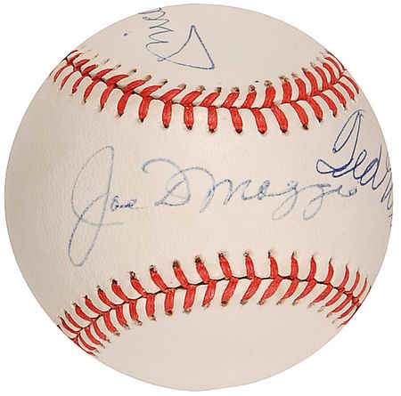 Lot #1438 Mantle, DiMaggio, and Williams Baseball - Image 2