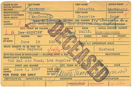 Lot #914 Actresses Registration Cards - Image 1
