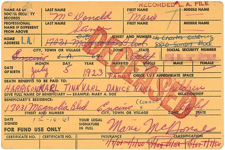 Lot #914 Actresses Registration Cards - Image 2