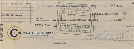 Lot #1035 Marilyn Monroe Check - Image 2