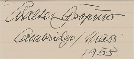 Lot #453 Walter Gropius Signature - Image 2