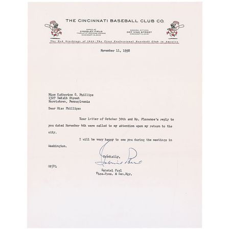 Lot #1476 Gabe Paul - Image 1