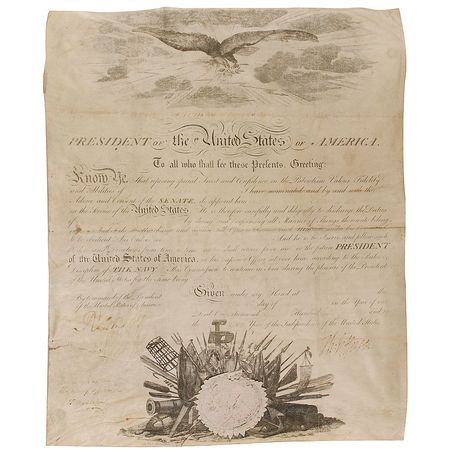 Lot #64 Thomas Jefferson: Jefferson naval appointment for a surgeon who would serve on the Constitution - Image 1