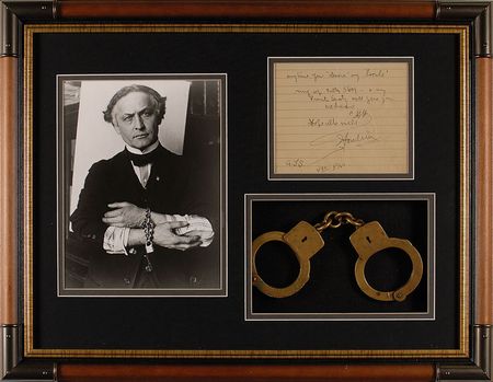 Lot #994 Harry Houdini: Twice-signed note with a cordial invite: ?ring up Cath. 5609 - & my Private Secty will give you address? - Image 1
