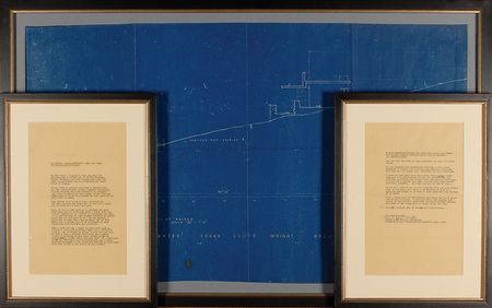 Lot #537 Frank Lloyd Wright: A stunning original blueprint of the masterwork, Fallingwater, accompanied by a letter in which Wright fumes about its construction - Image 1