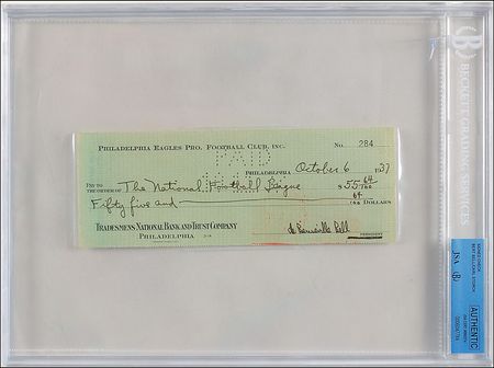 Lot #1504 Carl Storck and Bert Bell Check - Image 1