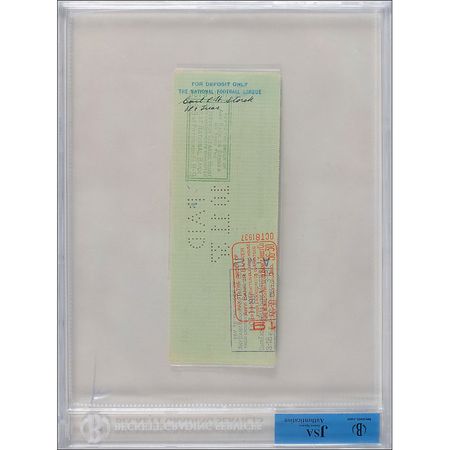 Lot #1504 Carl Storck and Bert Bell Check - Image 2