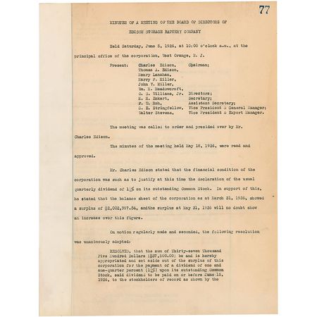 Lot #195 Thomas Edison Signed Document - Image 1