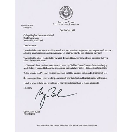 Lot #18 George W. Bush: “I planned to become a