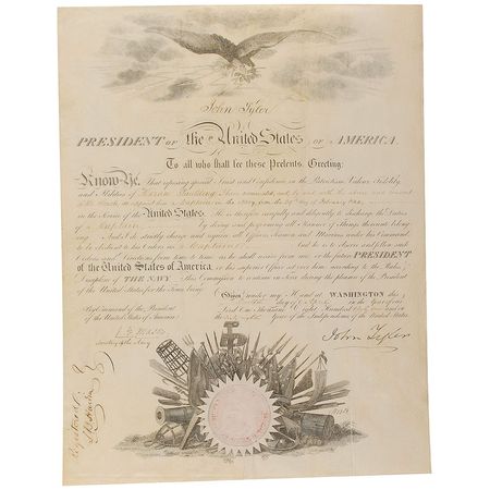 Lot #143 John Tyler Signed Document - Image 1