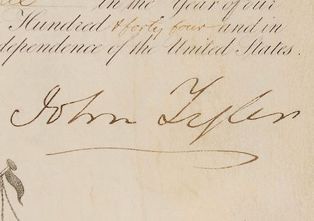 Lot #143 John Tyler Signed Document - Image 2