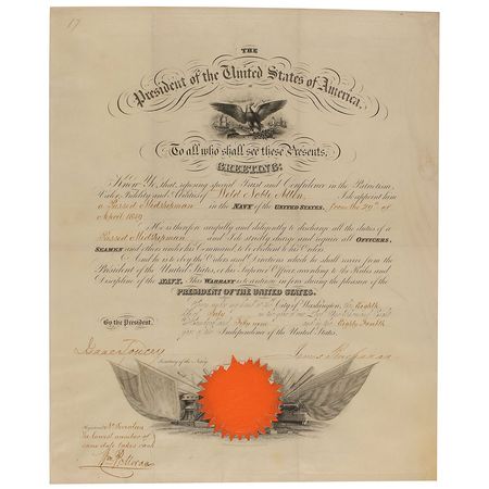 Lot #9 James Buchanan Signed Document