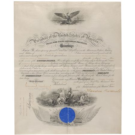 Lot #124 Theodore Roosevelt Signed Document - Image 1