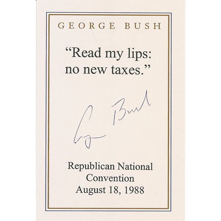 Lot #11 George Bush Souvenir Printed Quotation