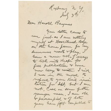 Lot #165 John Burroughs Handwritten Letter Signed - Image 1