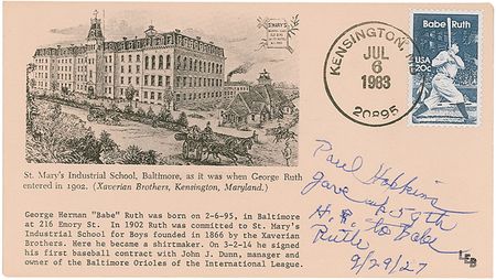 Lot #1489 Babe Ruth: Hopkins and Hudlin - Image 1