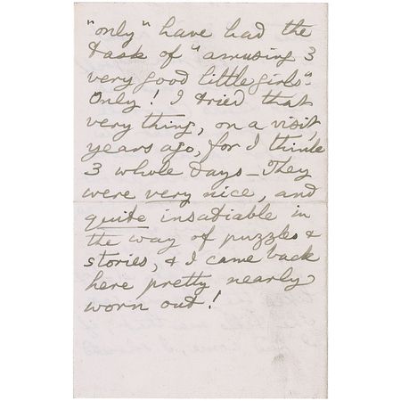 Lot #442 Charles L. Dodgson: Lewis Carroll writes of his ?new word-puzzle? in Vanity Fair and grumbles about the ?task of ?amusing 3 very good little girls??quite insatiable in the ways of puzzles and stories? - Image 4