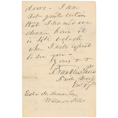 Lot #99 Franklin Pierce Handwritten Letter Signed - Image 2