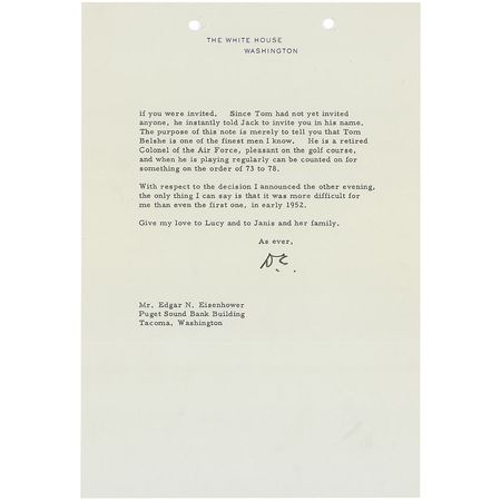 Lot #36 Dwight D. Eisenhower: ?I badly need some help on my golf?I was in about the worst putting streak I have ever had? - Image 2