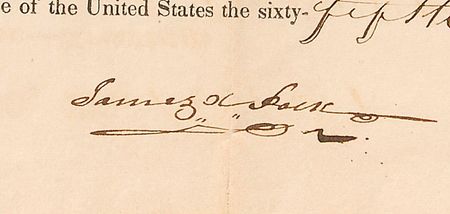Lot #102 James K. Polk Signed Document - Image 2