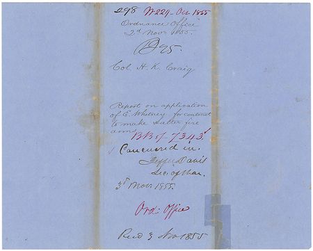 Lot #179 Jefferson Davis: The future Confederate president endorses a report on Whitney’s firearms only five years before Manassas - Image 4