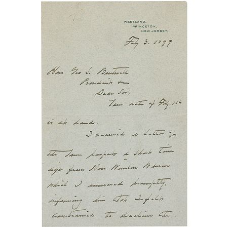 Lot #23 Grover Cleveland Handwritten Letter Signed