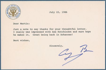 Lot #15 George Bush: “I really was impressed with