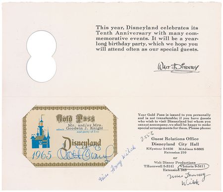 Lot #558 Walt Disney: Never before offered Disneyland Gold Pass, still housed in its original presentation sleeve! - Image 4