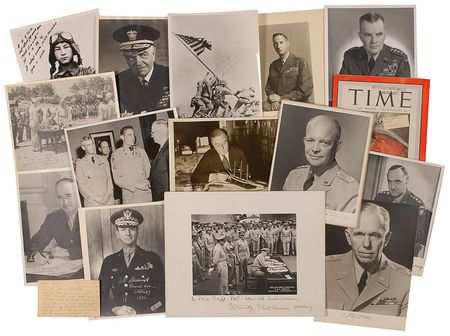 Lot #337 Military Collection: Gargantuan 10,000 piece military collection spanning almost a century including Patton, MacArthur, Nimitz, Bong, Marshall, and three former Commanders-in-Chief - Image 1