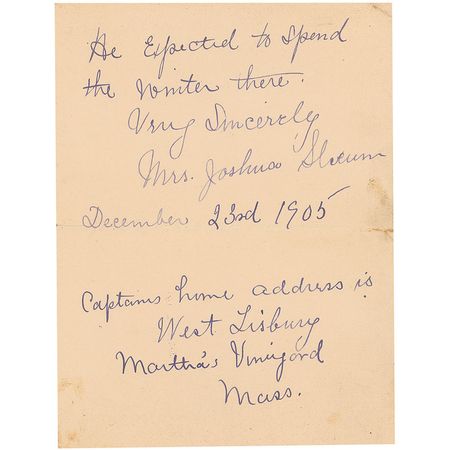 Lot #471 Jack London: London tries to reach Captain Slocum, his inspiration to build the ‘Snark’ - Image 3