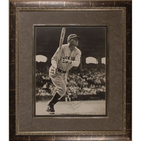 Lot #1482 Babe Ruth: An enormous portrait inscribed to a Chicago speakeasy owner, one of only a handful of oversized portraits known to exist, quite possibly the first one offered since the Halper collection - Image 1