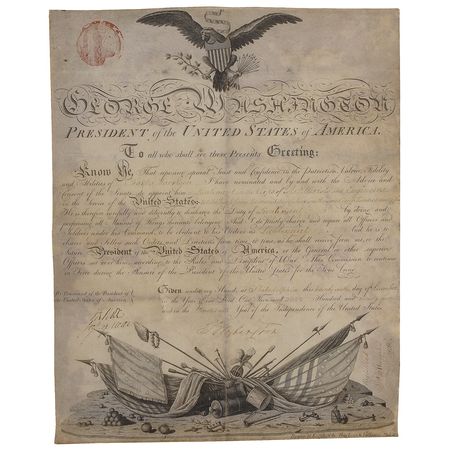 Lot #125 George Washington: Washington appoints a Lieutenant in the newly created Corps of Artillerists and Engineers - Image 1
