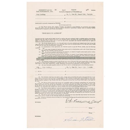 Lot #719 Otis Redding: Redding gets his money for his original composition ‘Swinging on a String’ - Image 1