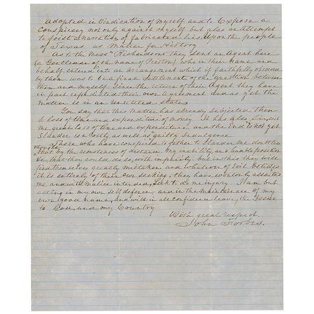 Lot #197 John Forbes: The mayor of Nacogdoches implores Texas president Burnet to distrust scandalous allegations about the wartime slaying of an innocent woman - Image 3