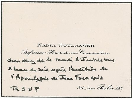 Lot #634 Nadia Boulanger: Lengthy musical manuscript by the renowned composer and lifelong teacher - Image 2