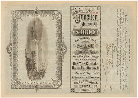 Lot #260 J. Pierpont Morgan: Elaborate Railroad bond signed by J. P. Morgan - Image 1
