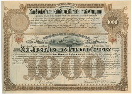 Lot #260 J. Pierpont Morgan: Elaborate Railroad bond signed by J. P. Morgan - Image 2