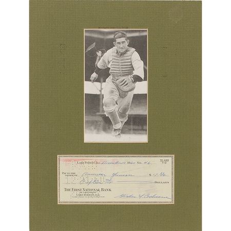 Lot #1444 Mickey Cochrane Check - Image 1