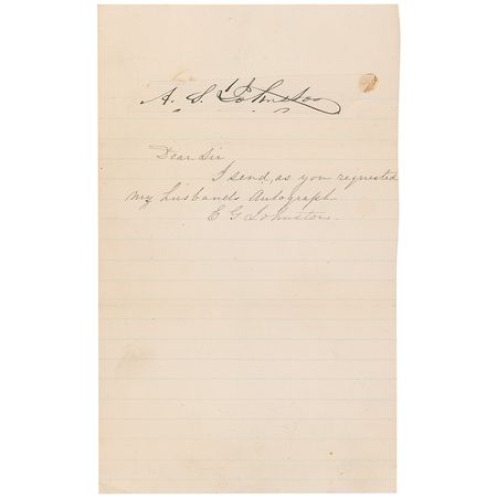 Lot #344 Albert Sidney Johnston Signature - Image 2